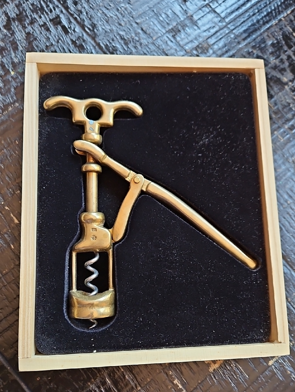 Vintage NEW Gattorna "Lion du Cave" Brass Bottle Opener  Wood Presentation Box